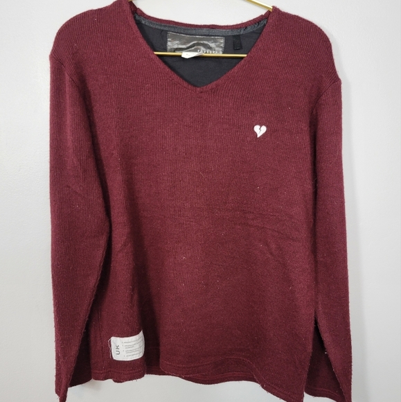 Medium Rovtski Maroon Wool Blend Pullover *Flawed* - Picture 1 of 6